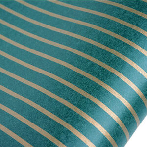 Christmas Wrap thin stripe kraft - emerald-gold