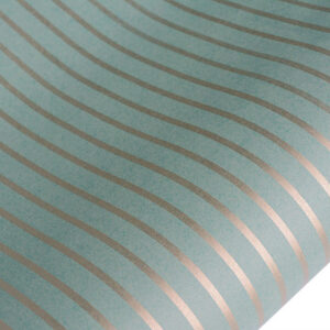 Christmas Wrap thin stripe on kraft - sage-gold