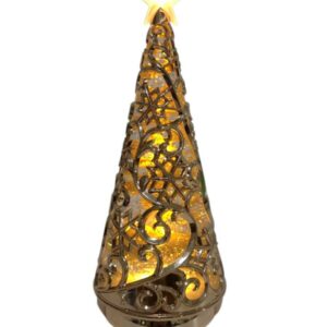 Light up Glass Tree Gold w Star