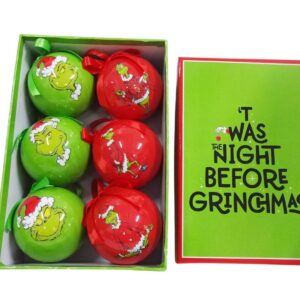 Grinch Baubles Set of 6