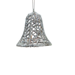 Mesh Bell Hanging Ornament Silver