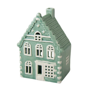 Ceramic Mint Tealight House Wide