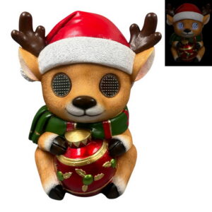 Reindeer with Present and Light Up Flashing Eyes