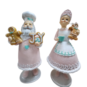 Pink Gingerbread Mr n Mrs Clause
