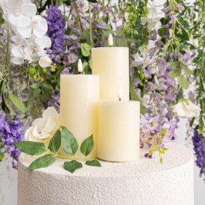LED Pillar Candle Set 3 Cream