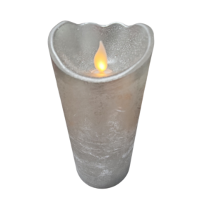 Beacon LED Wax Pillar Silver SML