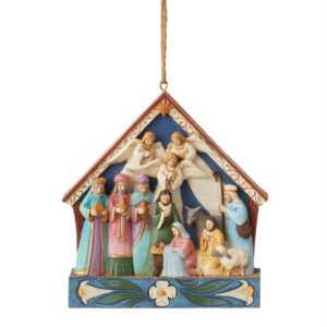 Hanging Ornament Nativity Stable 10cm