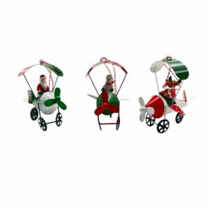 Hanging Ornament Metal Plane Snowman