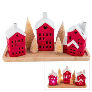 Christmas LED House Set Red