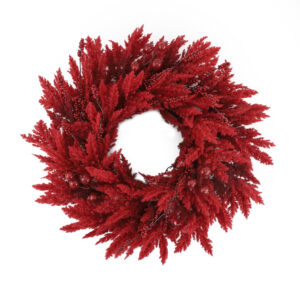 Wreath 66cm Plastic Red Heather