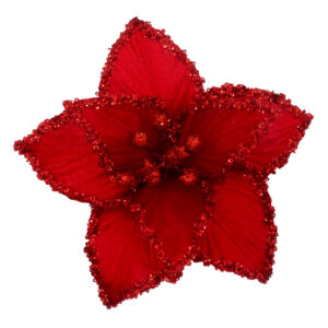 Clip On Poinsettia Crust Edge Red White
