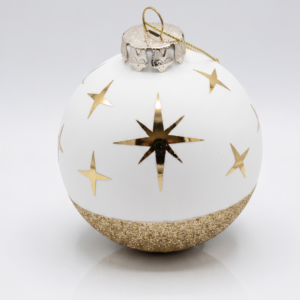 Baubles 100mm White Gold Star