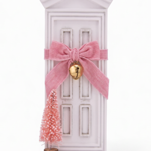 Christmas Door - White with Pink Tree