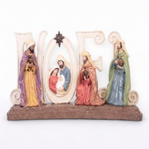 Sign Noel with Nativity Polyresin