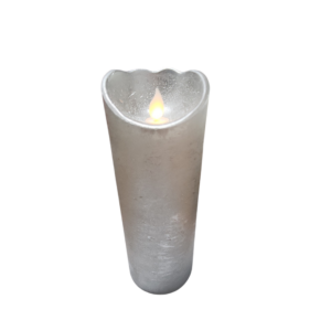 Beacon LED Wax Pillar Silver LGE
