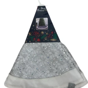 Christmas Tree Skirt - Silver 120cm