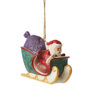 Hanging Ornament Santa n Sleigh 7cm