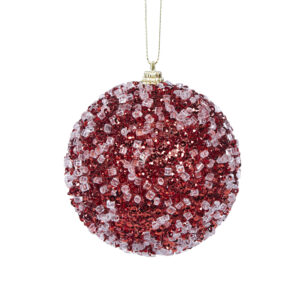 Baubles 80mm Red Crystals