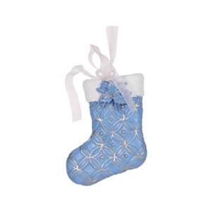 Hanging Ornament Blue and White Stocking