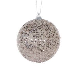 Baubles 80mm Matte Champagne Stars