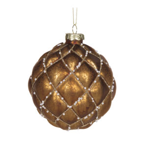 Baubles 100mm Mercury Copper Quilted
