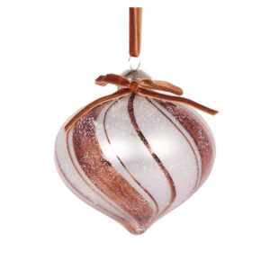 Bauble 100mm Glass Onion Gingerbread Swirl