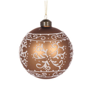 Baubles 100mm Glass Piped Gingerbread