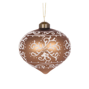Baubles 100mm Glass Onion Piped Gingerbread