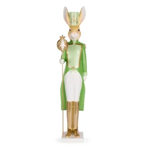 Regal Rabbit Nutcracker with Egg Staff