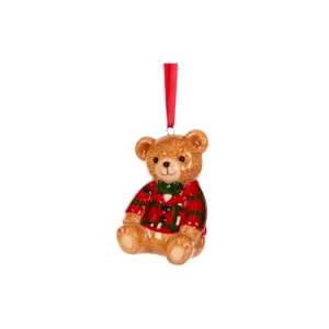 Hanging Ornament Teddy Bear with Sweater 8cm