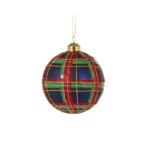 Baubles 100mm Glass Royal Tartan