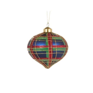 Baubles 100mm Glass Onion Royal Tartan