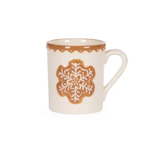 Gingerbread Mug White Snowflake