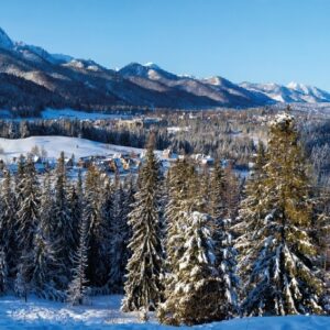 My Village - Background Cloth - Winter Village Scene