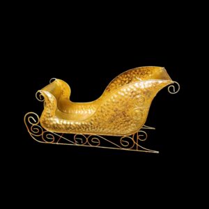 Metal Santa's Sleigh Gold (51x17x30cmH)