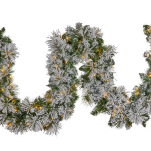 Garland 9ft(2.7m) with Multi Function Lights- Majestic Snow
