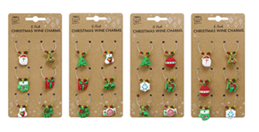 Christmas Wine Charms 6pk