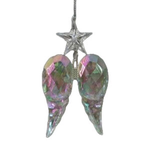 Acrylic Hanging Ornament Iridescent Star and Wings