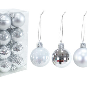 Baubles 40mm 24pk Silver