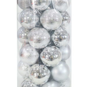 Baubles 60mm 30pk Silver