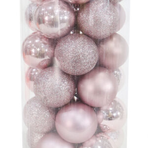 Baubles 60mm 30pk Pink