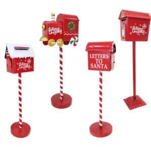 Metal Mailbox w Candy Cane Pole