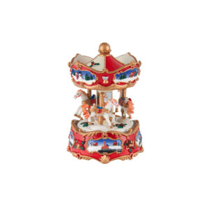 Revolving Musical Horse Carousel Resin