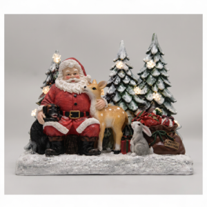 Santa with Reindeer and Friends