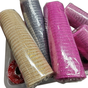 Large Ribbon Various w Gld or Slv Shreds 240mm * 10M