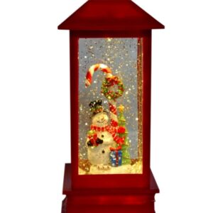 Red Lantern Snowman Candy Cane